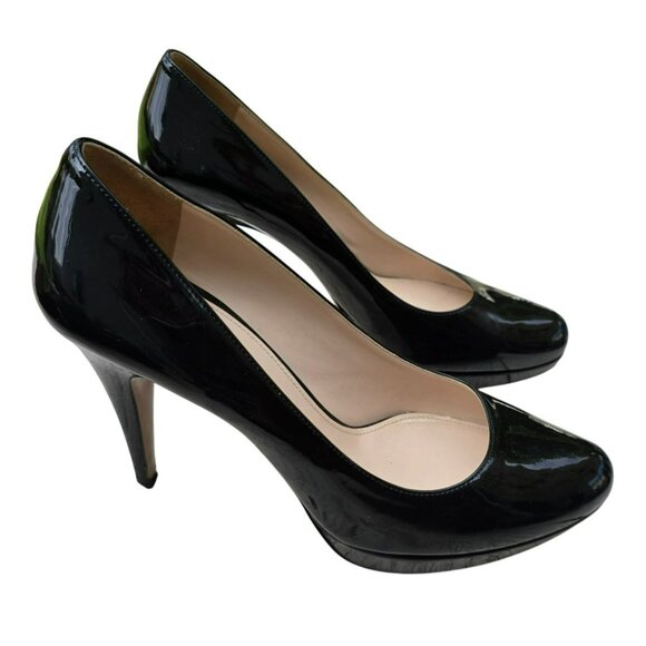 Prada Womens Black Patent Leather High Heel Pumps Size 9 (40.5) JJ4099 - Picture 9 of 16